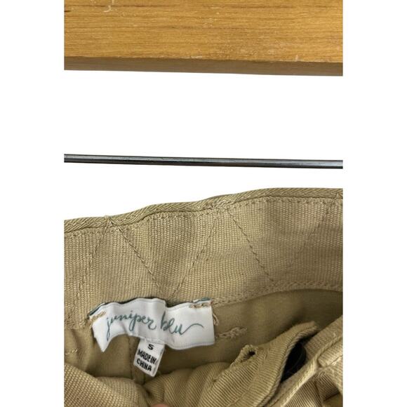 Khaki Pants Tan Cargo Juniper Blu Stretch Pockets Wide Leg Small Utility Cotton - Picture 6 of 9